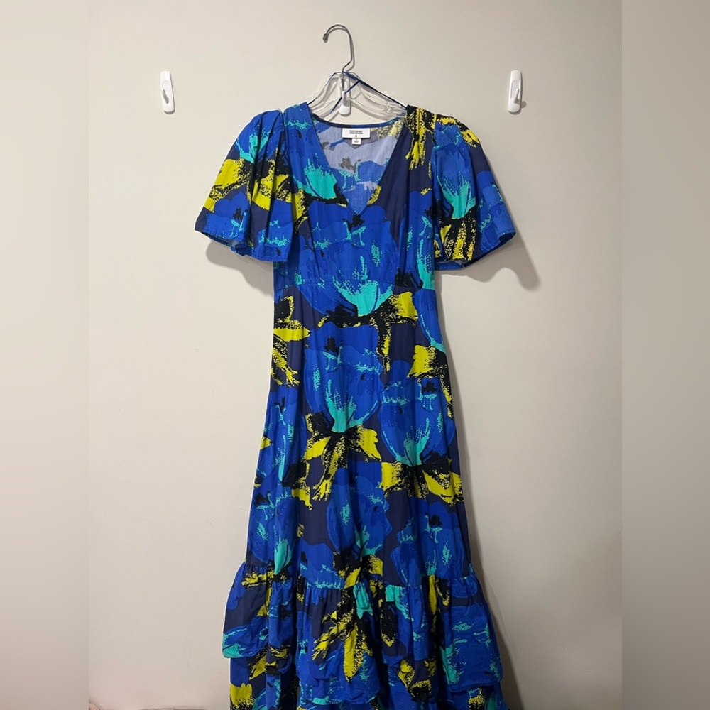 Christopher John Rogers x Target Blue Floral Puff Sleeve Tiered Dress